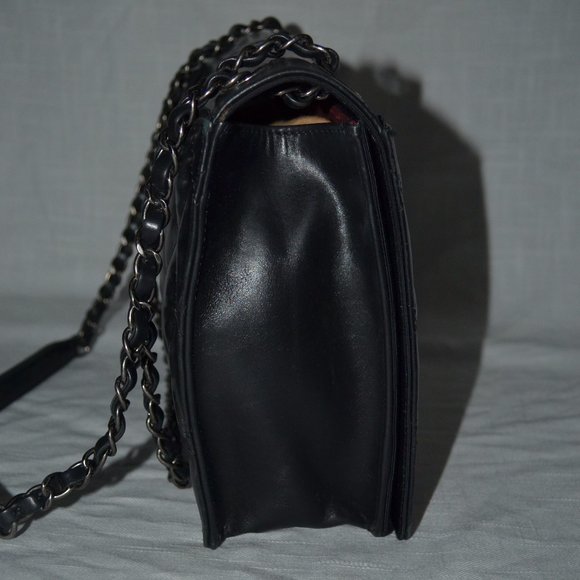 Chanel Black Quilted Leather Silver CC Hardware Shoulder Chain Strap Han… - Picture 2 of 13